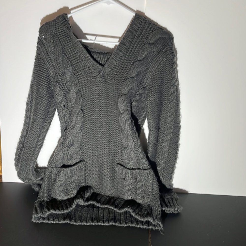 Buffalo David Bitton knit sweater V neck longer with hood